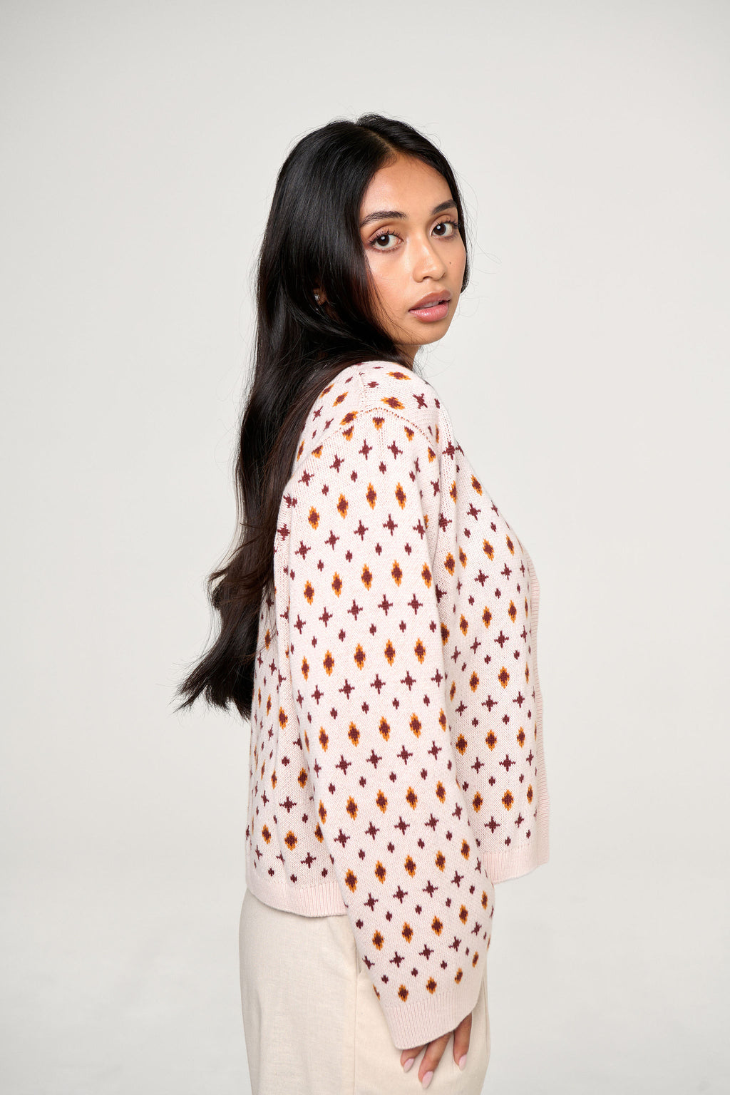 ANNA JACQUARD KNIT CARDIGAN