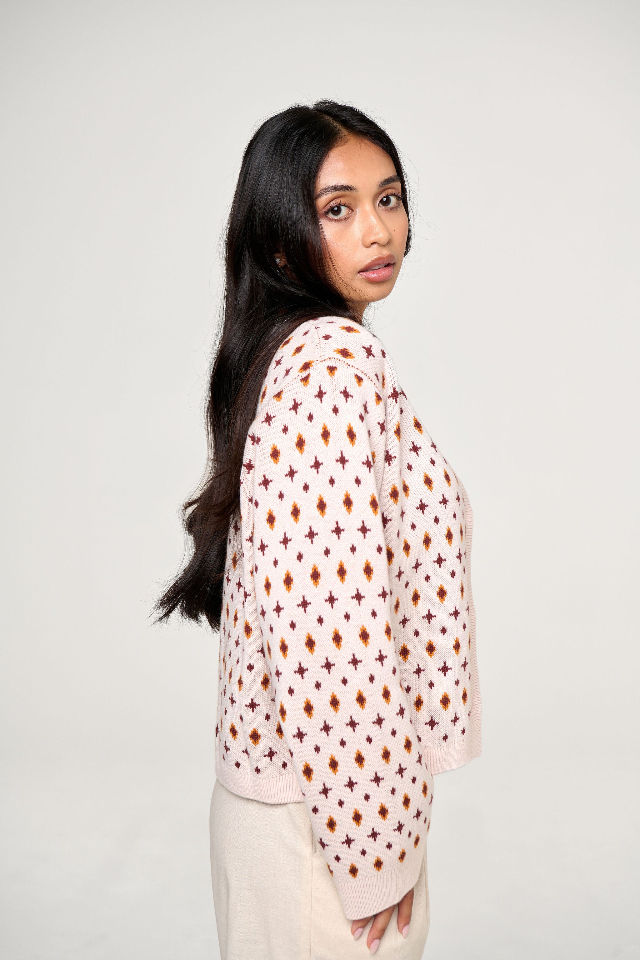 ANNA JACQUARD KNIT CARDIGAN