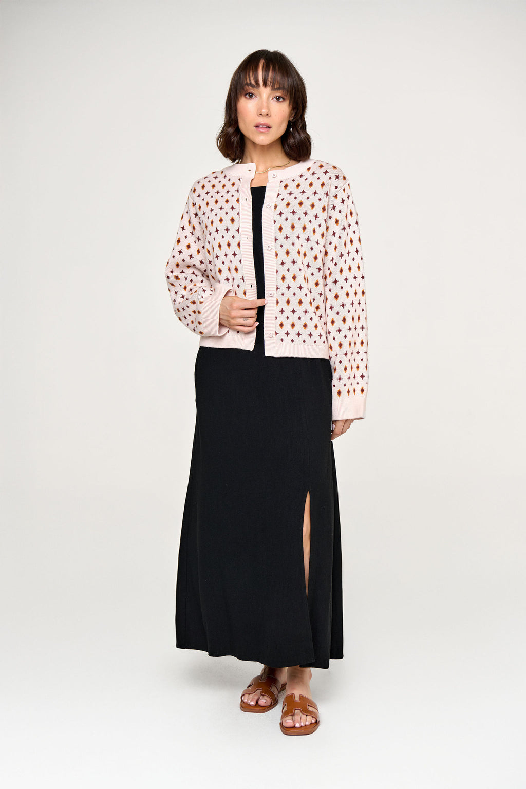 ANNA JACQUARD KNIT CARDIGAN