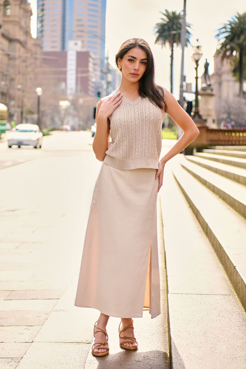 GEORGIA CABLE KNIT VEST