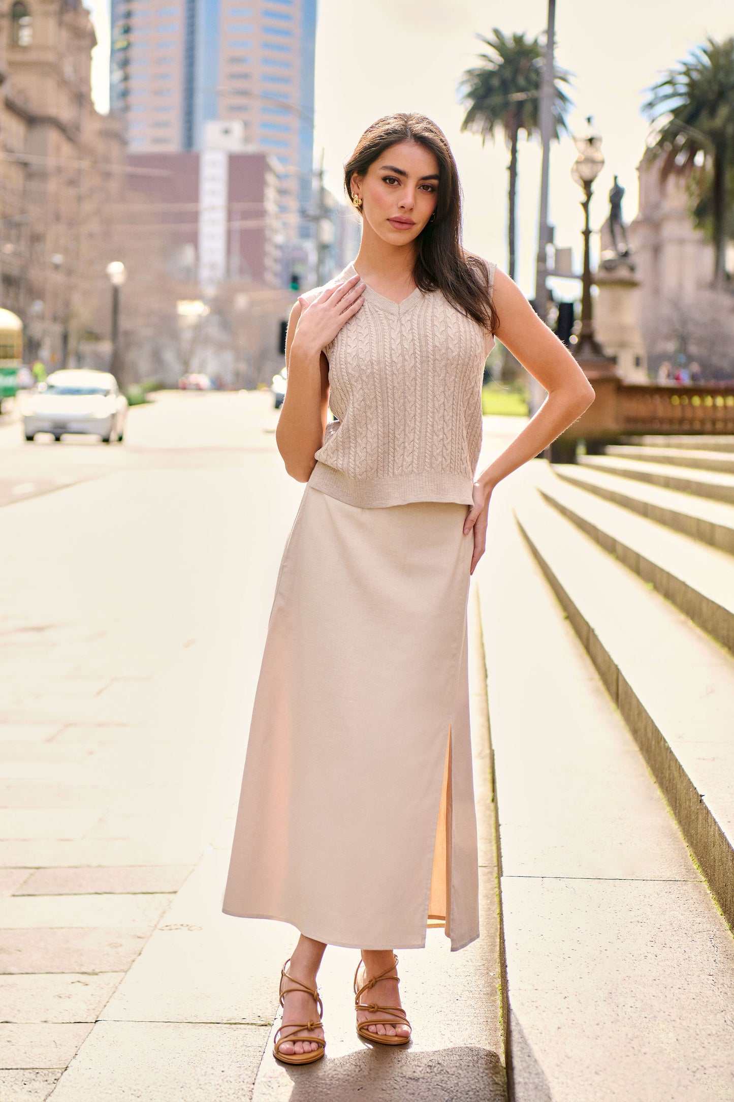 GEORGIA CABLE KNIT VEST
