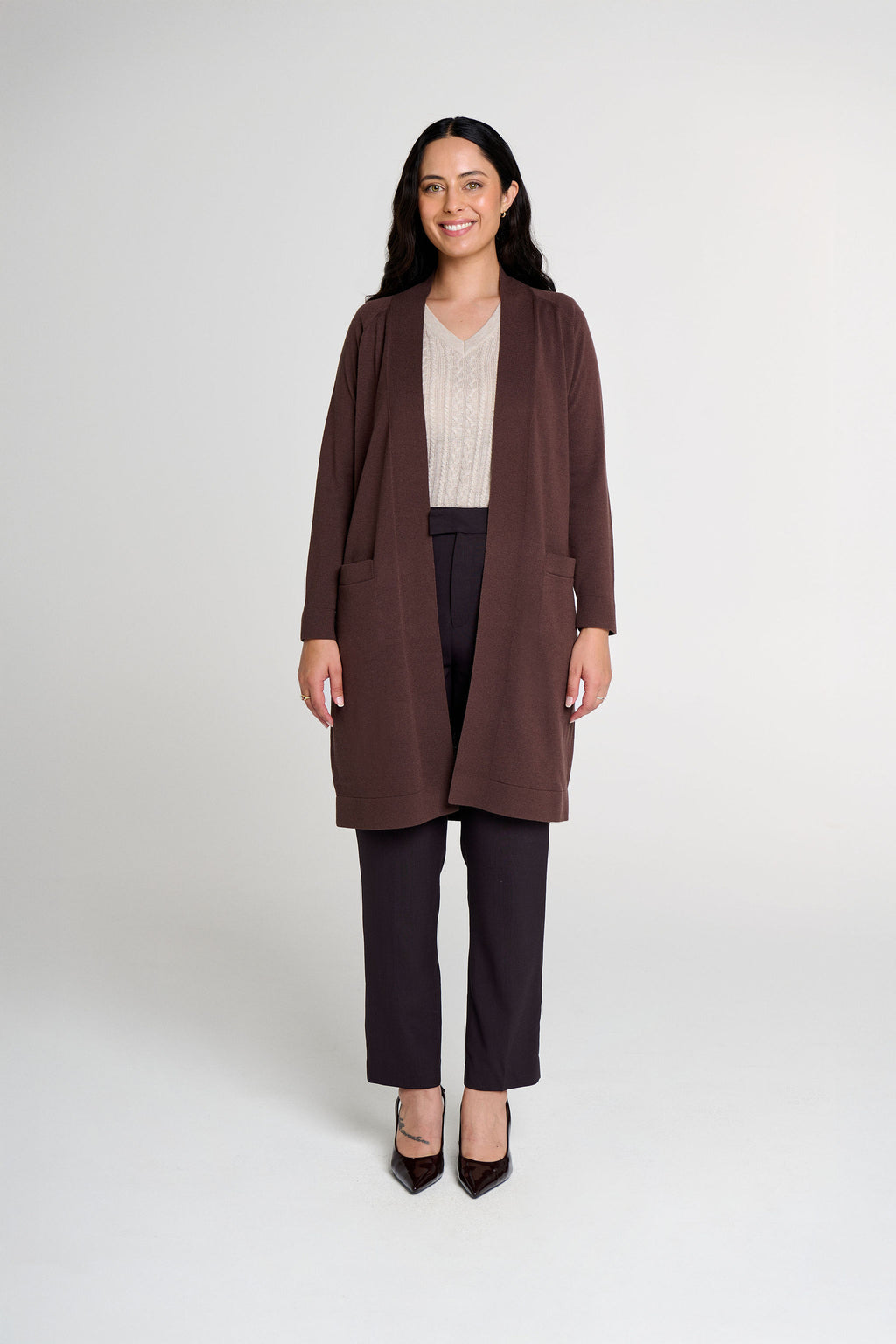 SYLVIE LONGLINE MERINO CARDIGAN
