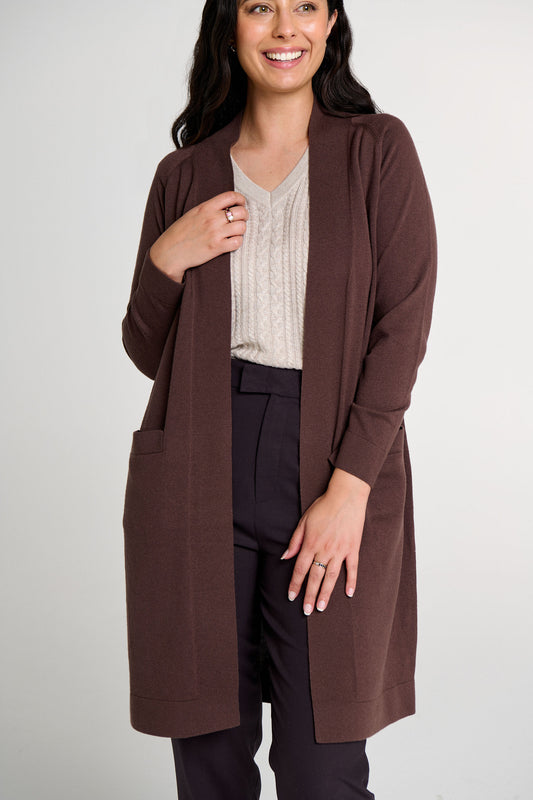 SYLVIE LONGLINE MERINO CARDIGAN