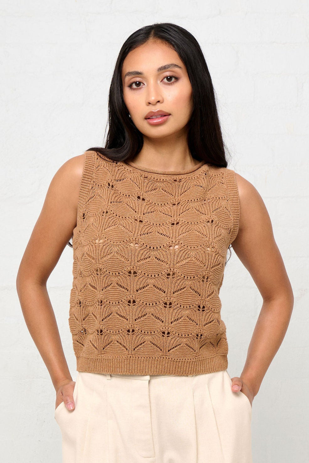 ELISE CROCHET KNIT VEST