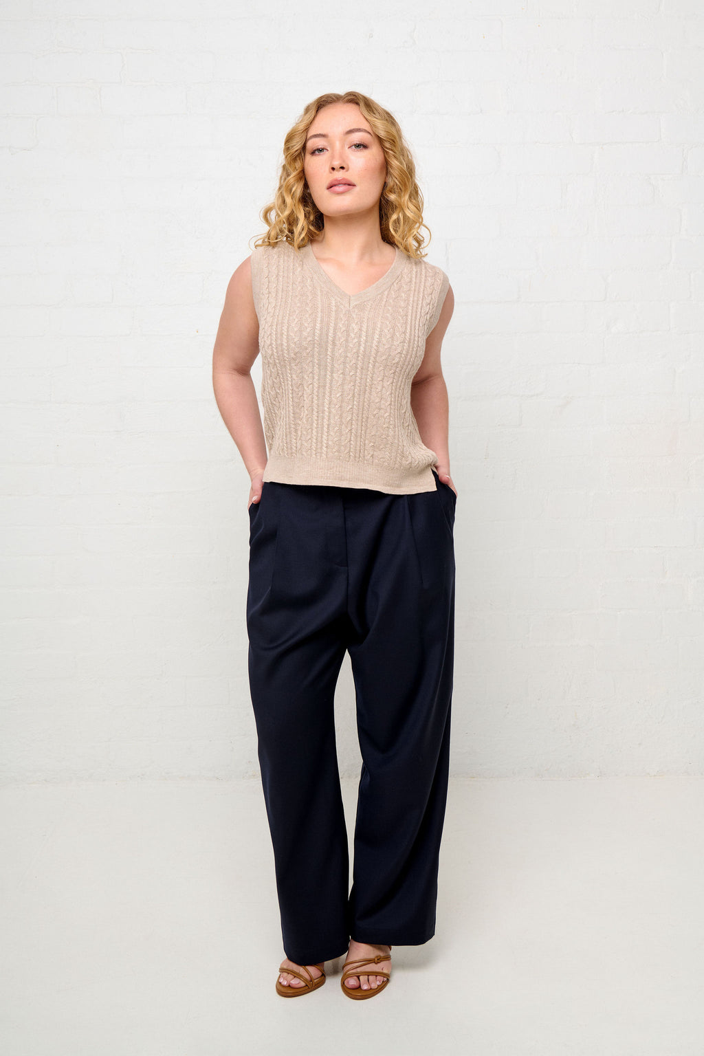 GEORGIA CABLE KNIT VEST