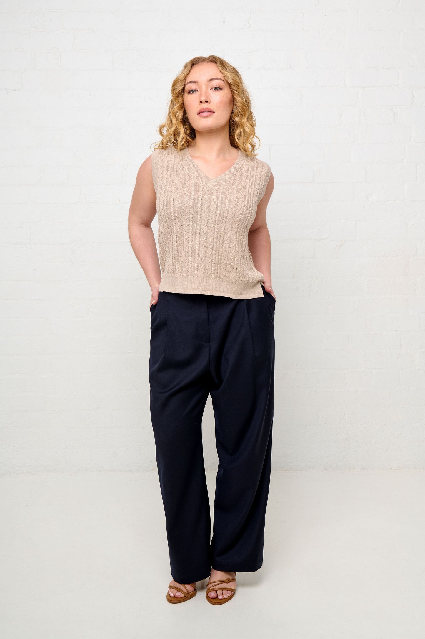 GEORGIA CABLE KNIT VEST
