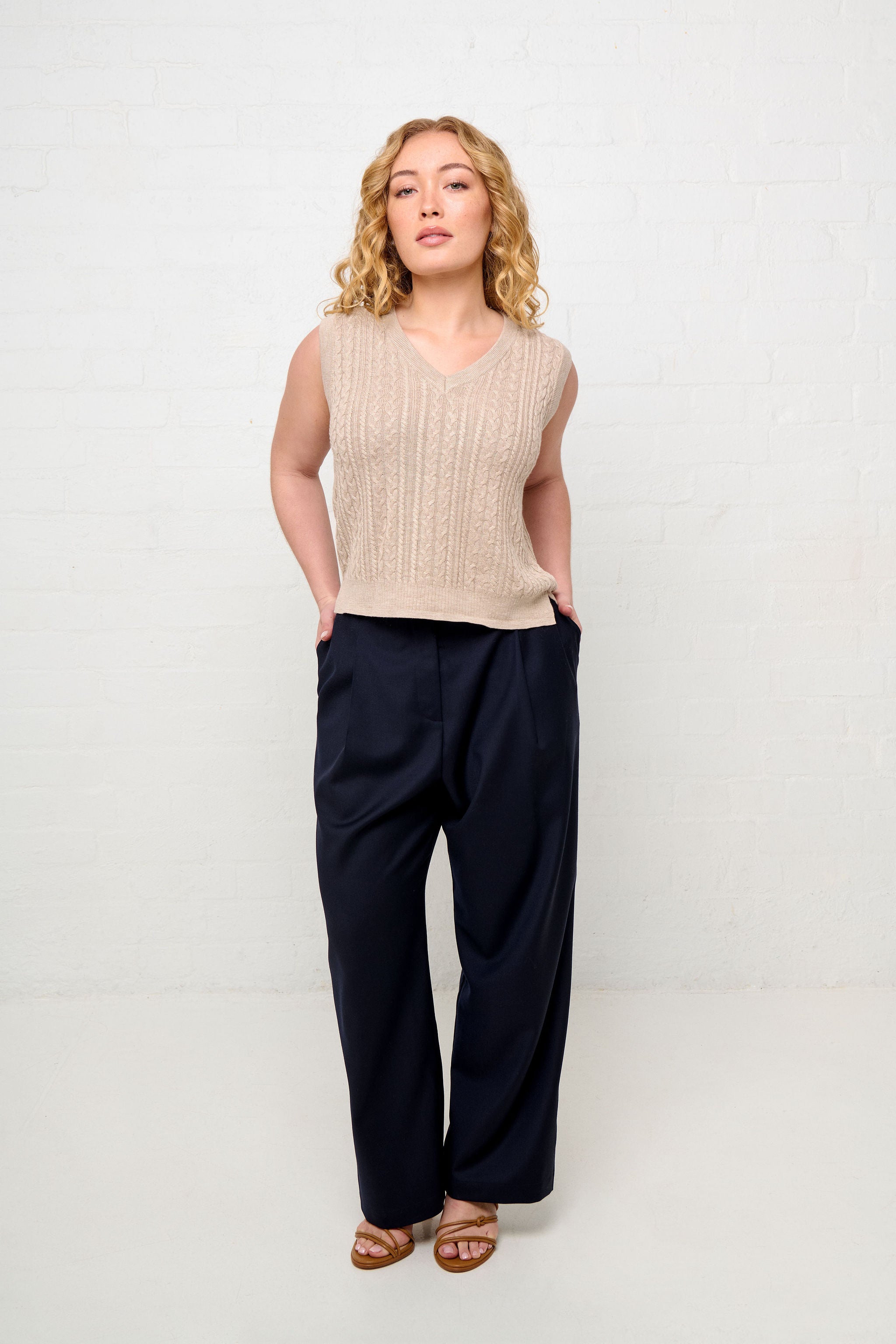 GEORGIA CABLE KNIT VEST