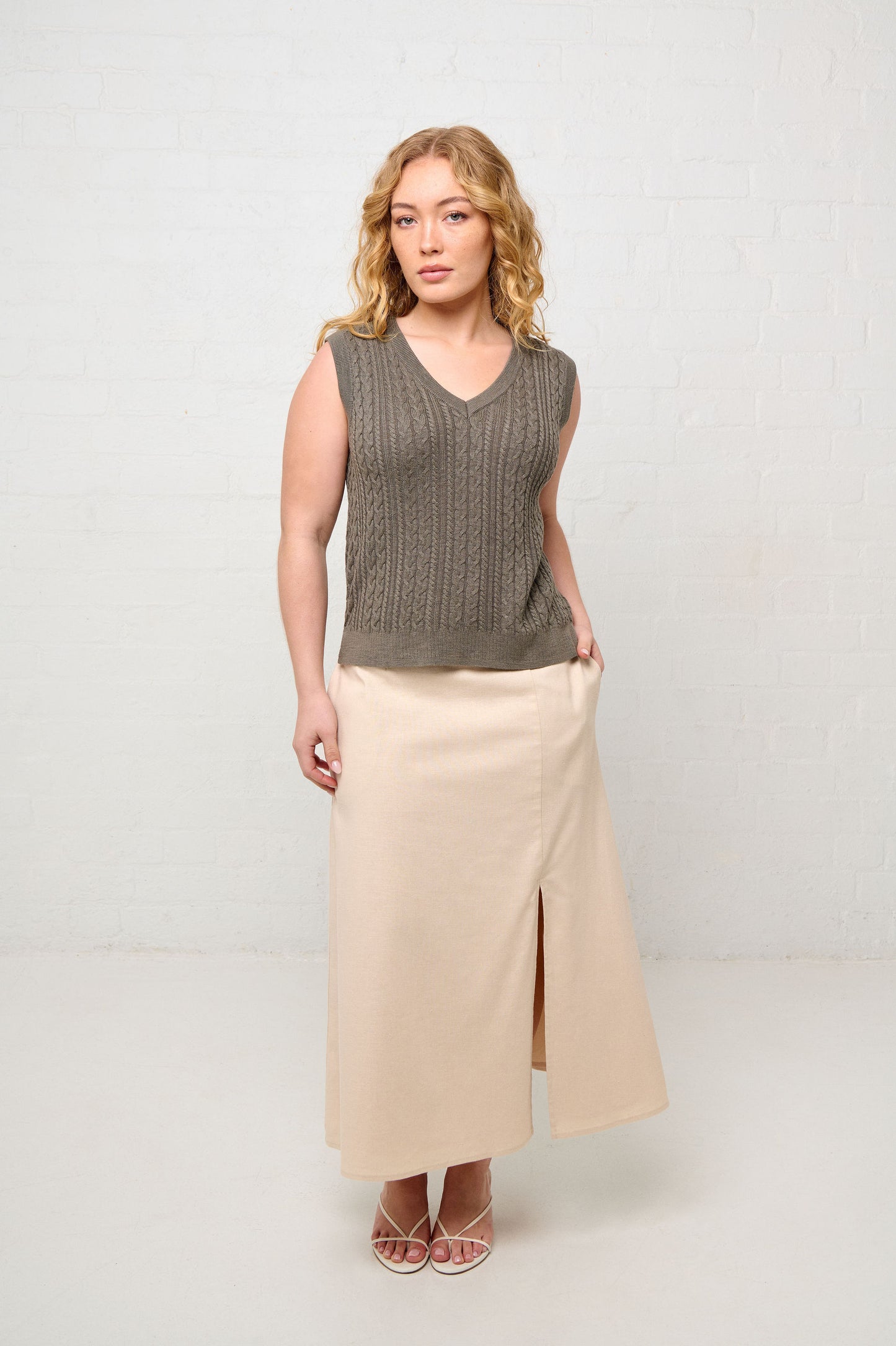 GEORGIA CABLE KNIT VEST